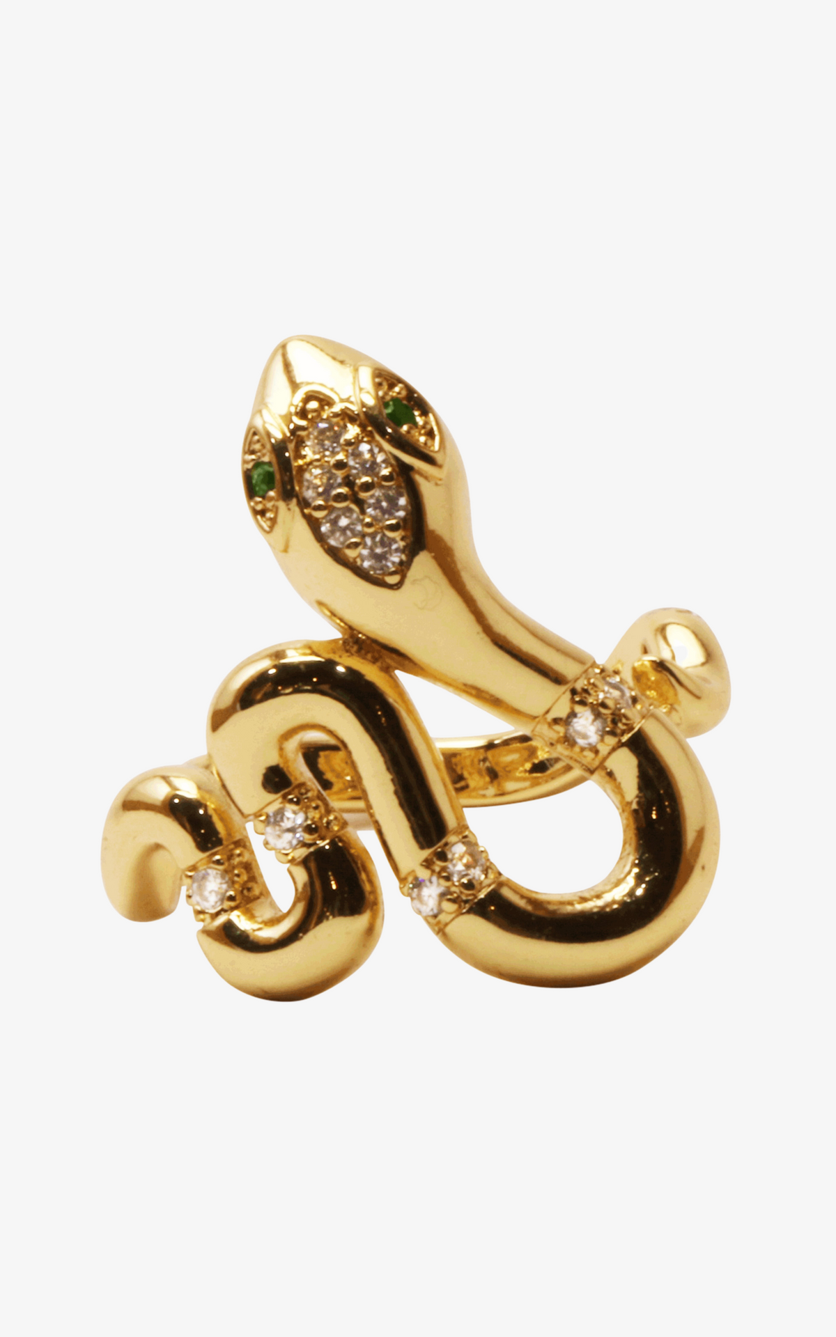 Snake Ring With Jeweled Line Details