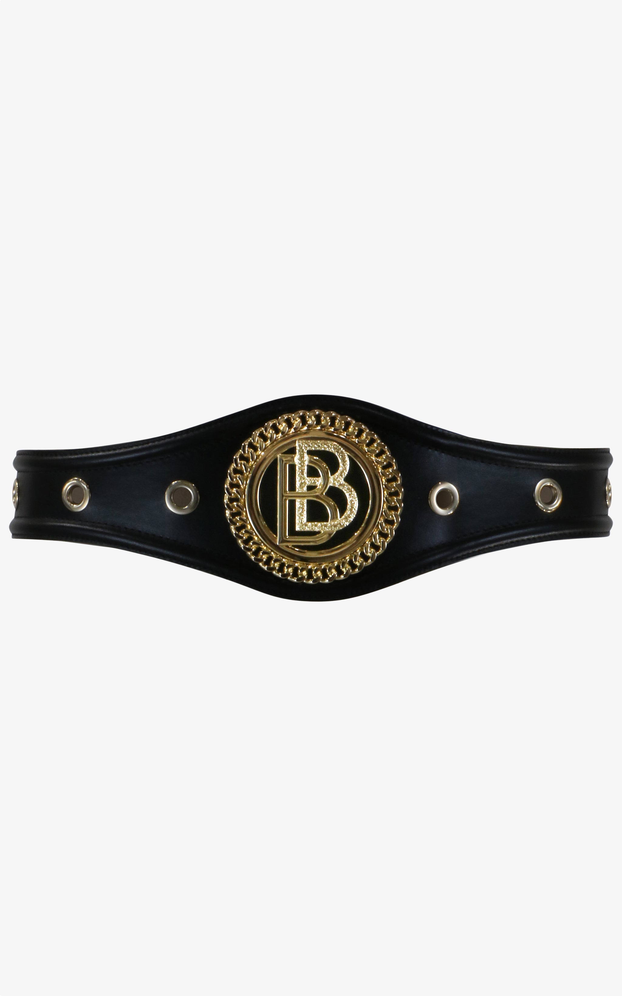 B.B. Simon Black and Gold Leather Belt Black/Gold / 46