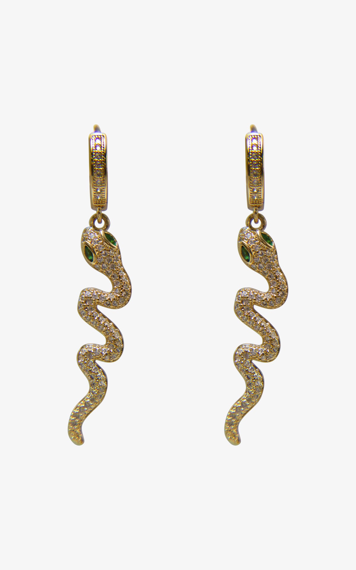 Glamorous Snake Huggie Hoop Earrings