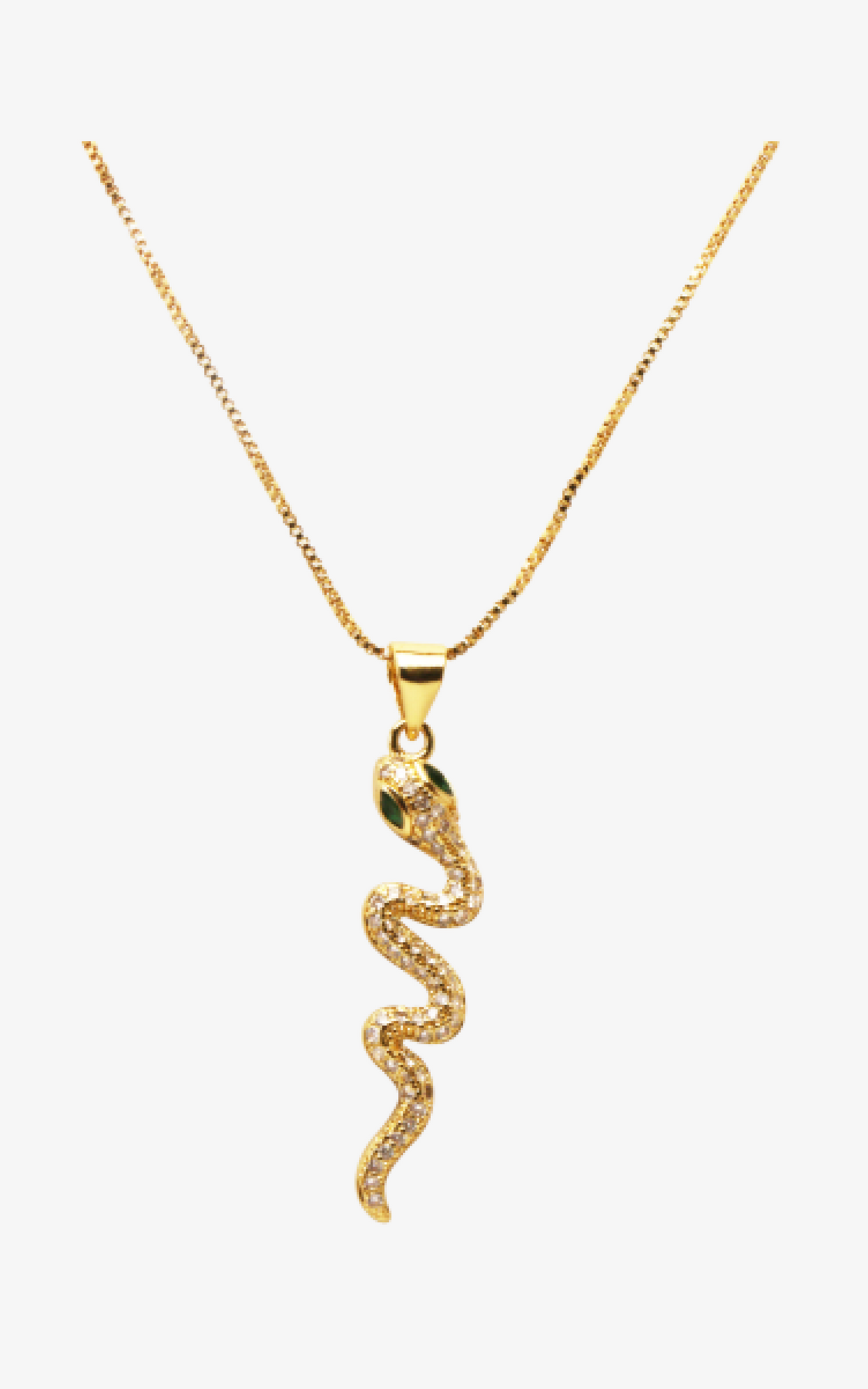 Serpentine Necklace with Jeweled Eyes